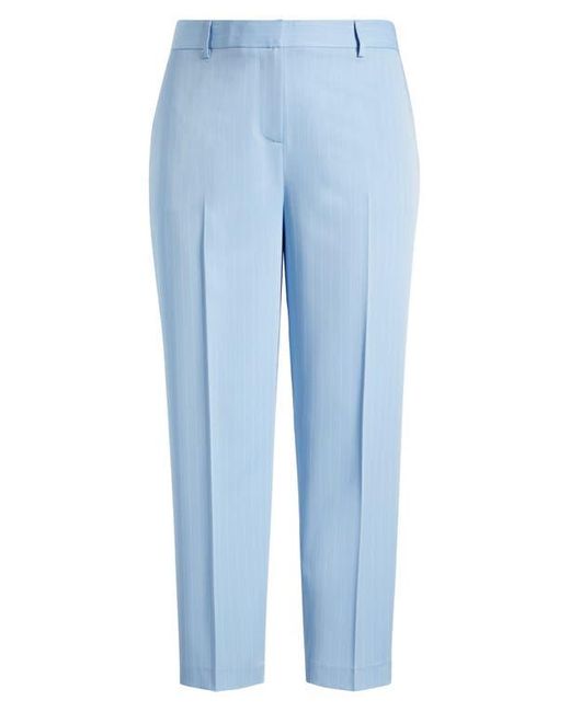 Tahari Blue Classic Pinstripe Straight Leg Pants
