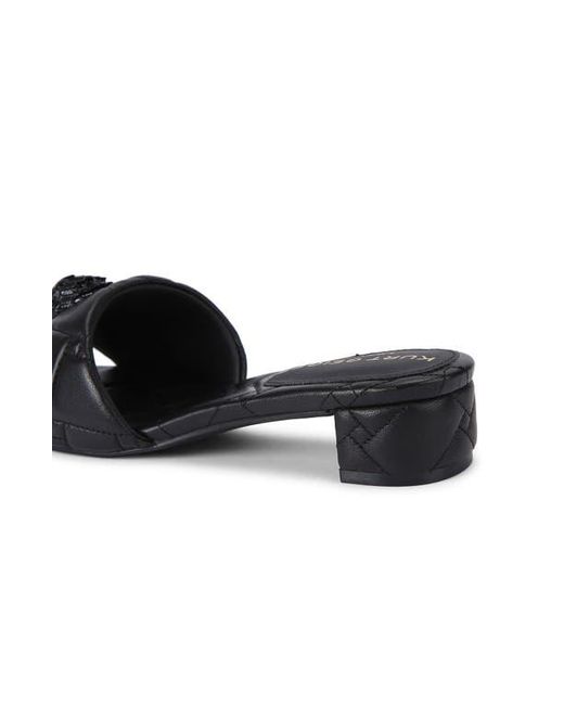 Kurt Geiger White Kensington Quilted Slide Sandal