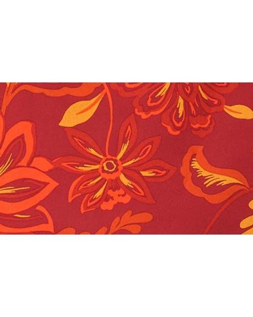 Vince Camuto Red Floral Split Neck Top