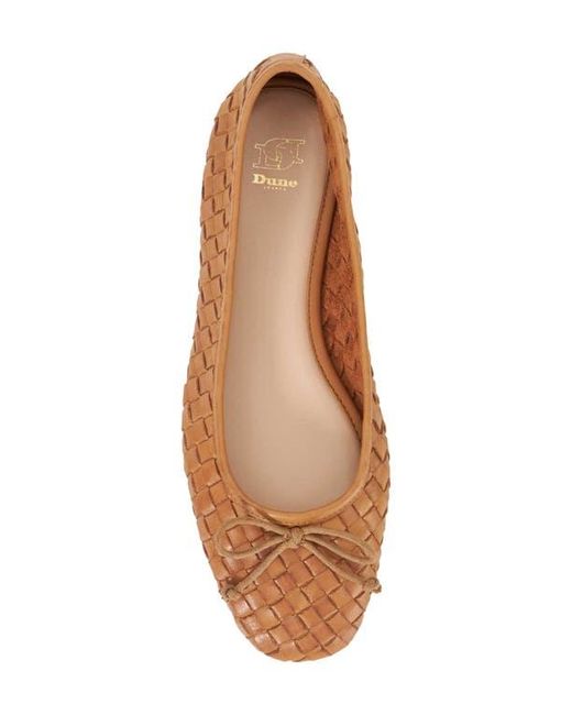 Dune Brown Heat Leather Ballet Flat