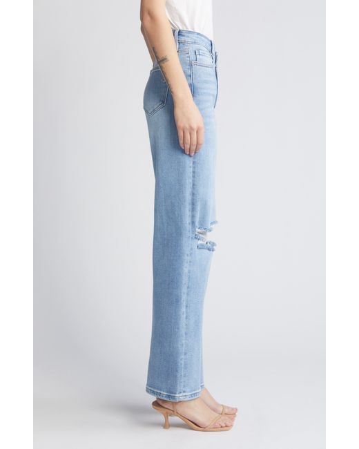 Hidden Jeans Blue Ripped Crossover Straight Leg Jeans
