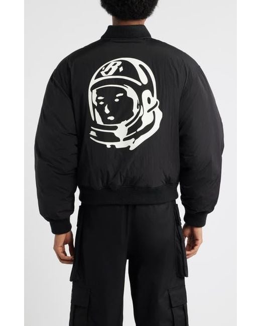BBCICECREAM Black Puffer Baseball Jacket for men