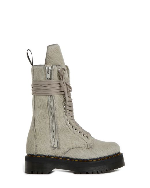 Rick Owens X Dr. Martens Genuine Calf Hair Boot in Gray Lyst