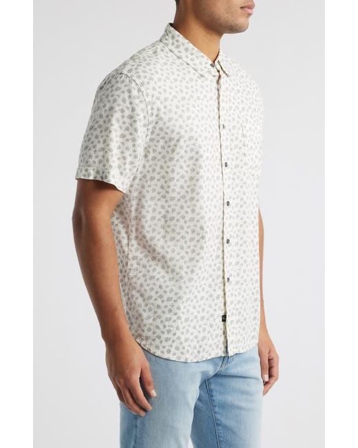 Rails White Carson Short Sleeve Stretch Linen Blend Button-Up Shirt for men