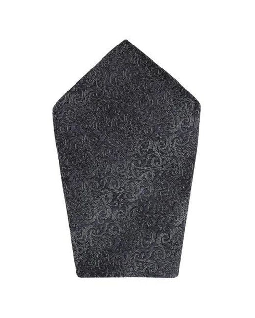 Trafalgar Gray Esteban Scrolling Vines Tone On Tone Patterned Silk 12X12 Pocket Square for men