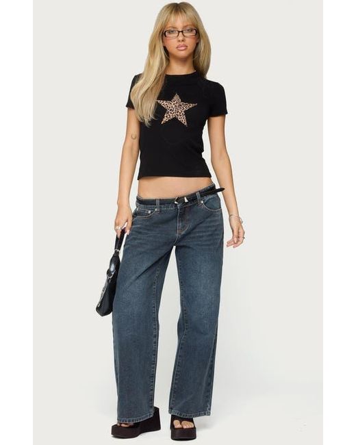 Ace Semi-Wide Leg Denim Jeans - Blue