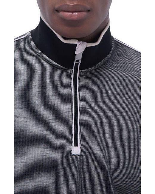Bugatchi Blue Quarter Zip Performance Pullover for men