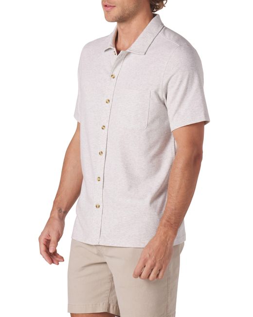 The Normal Brand White Puremeso Solid Short Sleeve Knit Button-up Shirt for men