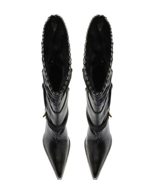 SCHUTZ SHOES Black Sable Pointed Toe Boot