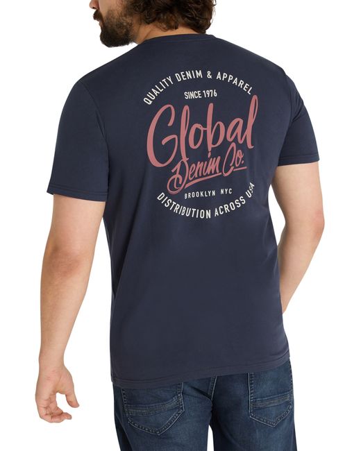Johnny Bigg Blue Global Denim Co. Graphic T-shirt for men