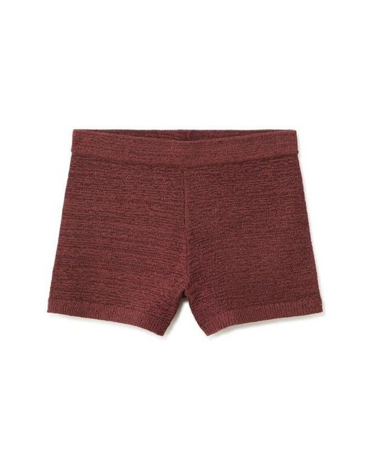 Mango Red Fitted Knit Shorts