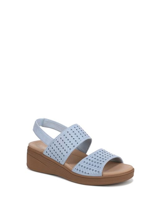 LifeStride Blue Festive Slingback Platform Wedge Sandal