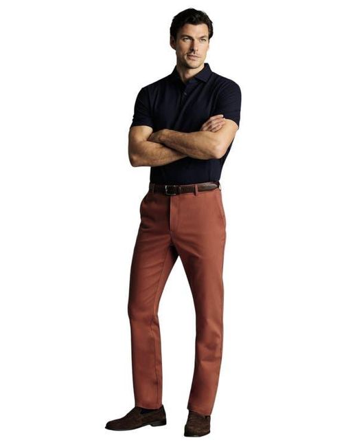 Charles Tyrwhitt Red Ultimate Non-Iron Chinos for men