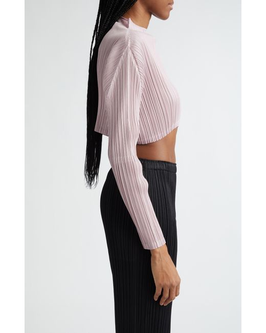 Pleats Please Issey Miyake Pink Monthly Colors January Pleated Crop Top