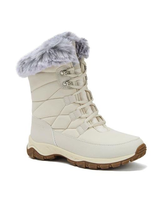 Lands' End White Wide Width Expedition Trail Waterproof Lace Up Snow Boots