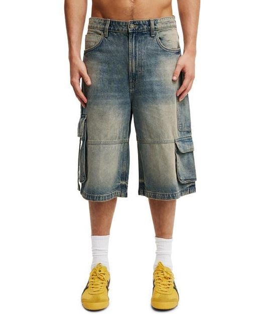 Cotton On Blue Super Baggy Jort for men