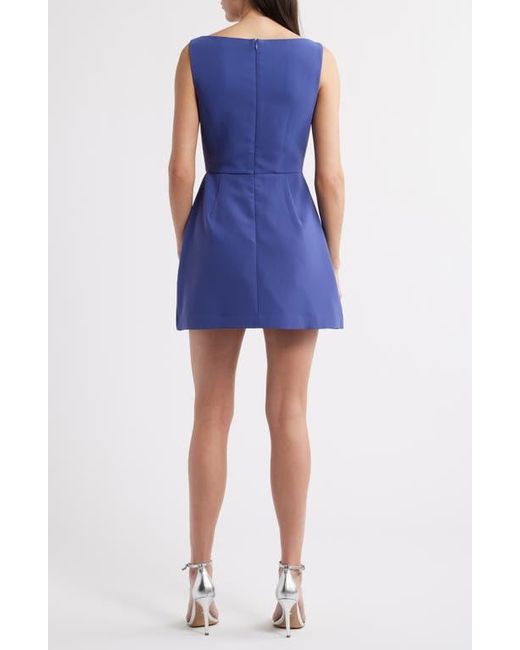 Amanda Uprichard Blue Banco Sculptural A-Line Minidress