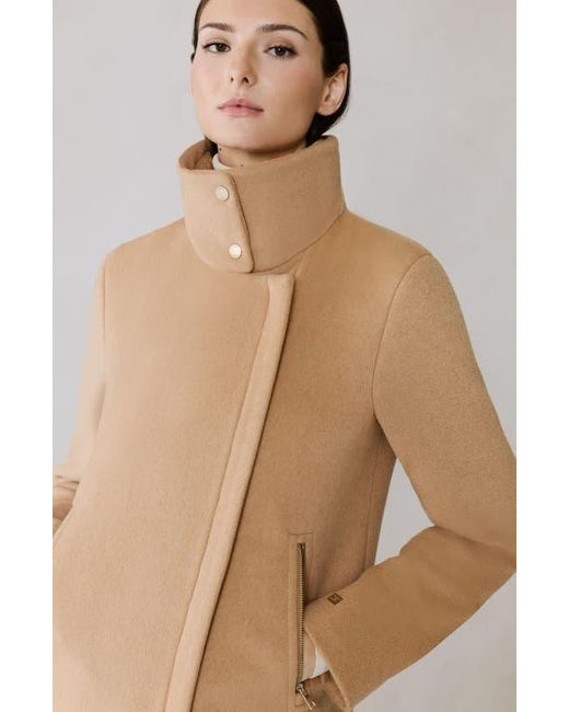 SOIA & KYO Natural Abbi Wool Blend Coat With Removable Quilted Puffer Bib