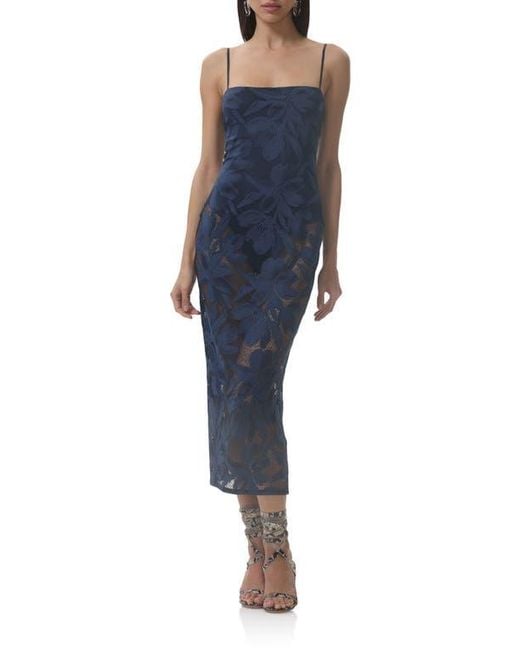 AFRM Women's Blue Marsaille Lace Midi Sundress