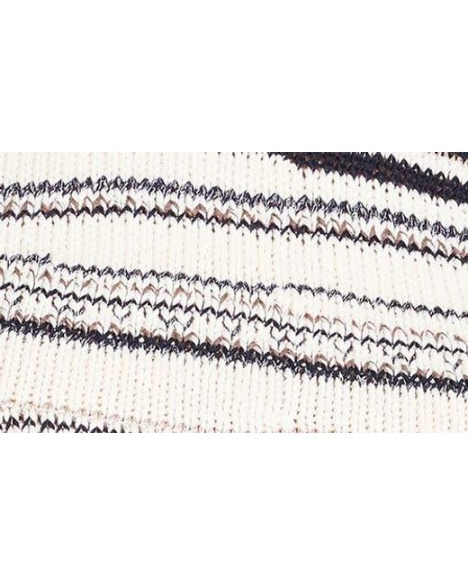 NIC+ZOE Multicolor Shoreline Mix Stripe Short Sleeve Sweater