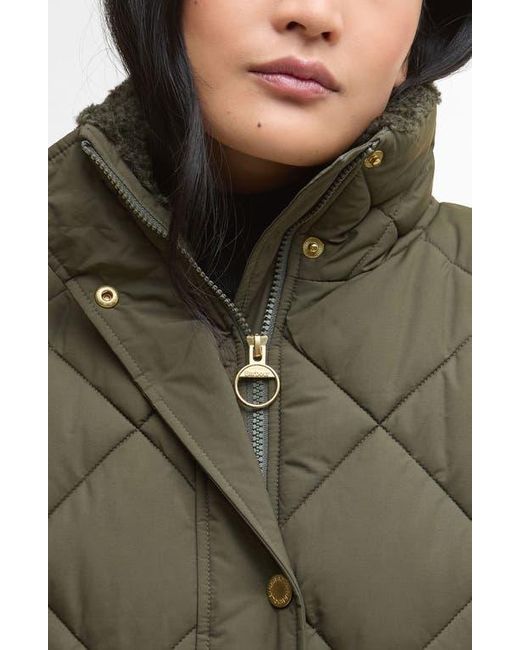 Barbour Green Becky Diamond Quilted Puffer Vest
