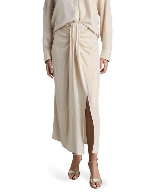 Mango Natural Draped Midi Skirt