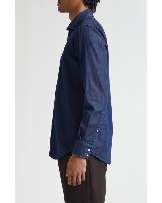 Massimo Alba Blue Canary Classic Fit Cotton Denim Button-Up Shirt for men