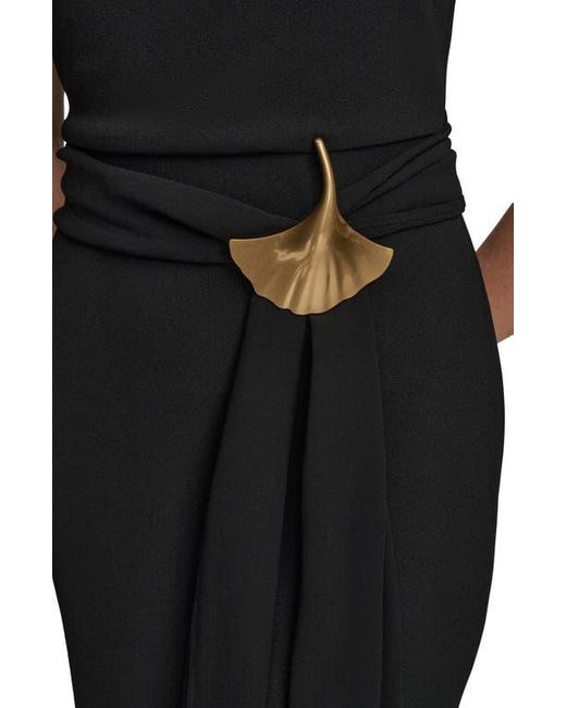 Donna Karan Black Crepe & Chiffon Mermaid Gown