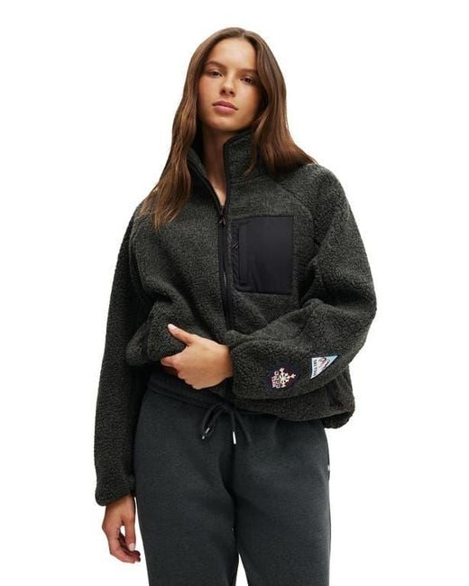 Cotton On Black Active Trail Soft Fleece Zip Through