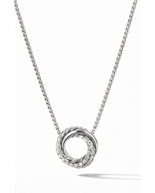 David Yurman Crossover Mini Pendant Necklace With Diamonds ...