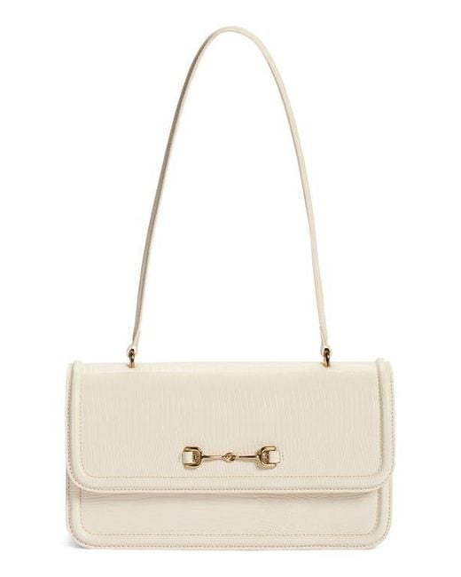 Sam Edelman Natural Loraine Flap Embossed Faux Leather Shoulder Bag