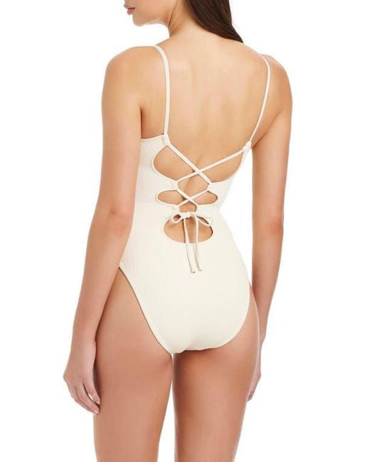 Sanctuary White Keyhole Chain Link One-Piece Swimsuit