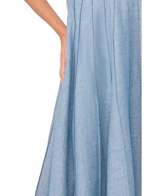 Halogen® Blue Pintuck Panel Midi Skirt