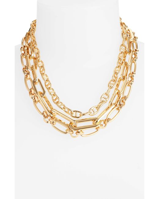 Gas Bijoux Metallic Kamae Layered Chain Necklace