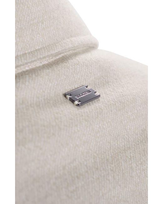 Bugatchi Gray Slub Knit Wool & Cotton Button-Up Shirt Jacket for men