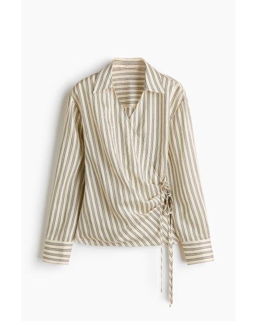 H&M White Wrap Shirt