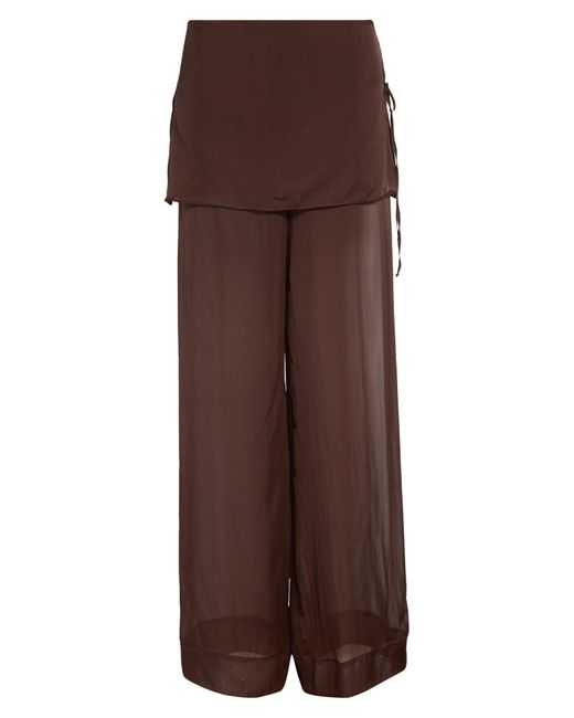 Paloma Wool Brown Archive Layered Silk Trousers
