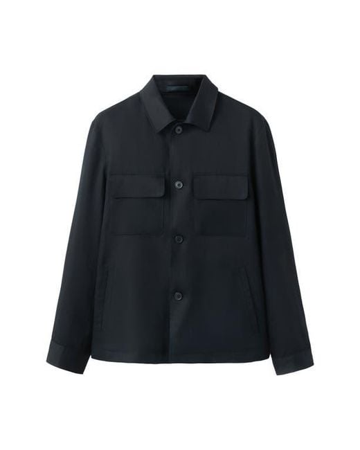 Mango Black Rucked Back Jacket for men