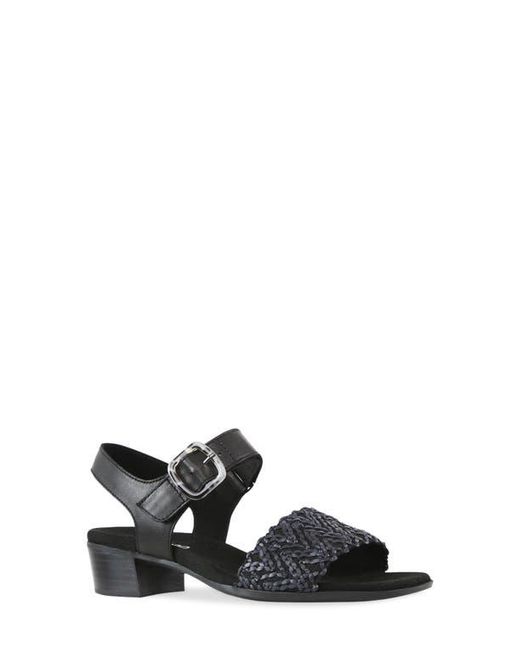 Munro Black Leeland Ankle Strap Sandal