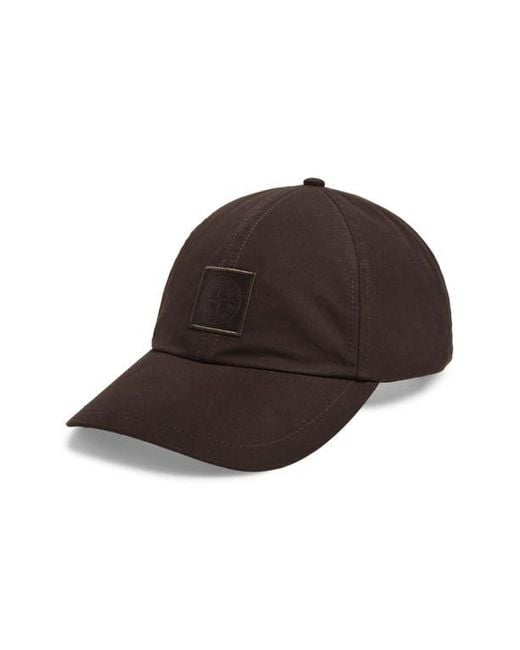 Stone Island Brown Ghost Compass Logo Patch Baseball Cap for men