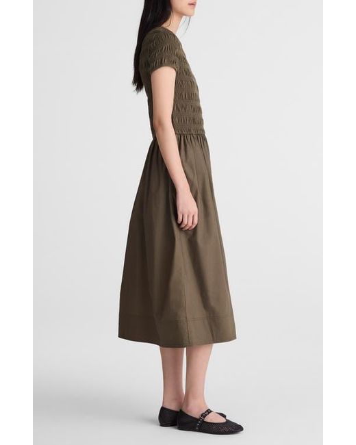 Madewell Smocked Boatneck Midi Dress in Green | Lyst Madewell Smocked Boatneck Midi Dress in Green | Lyst