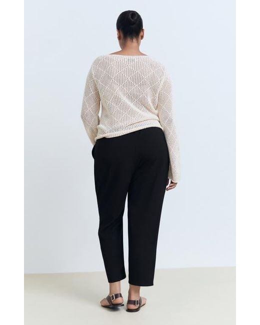 Mango Blue Flowy Drawstring Pants