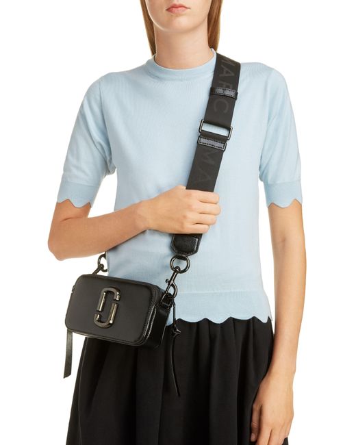 Marc Jacobs Snapshot Leather Crossbody Bag in Black - Lyst