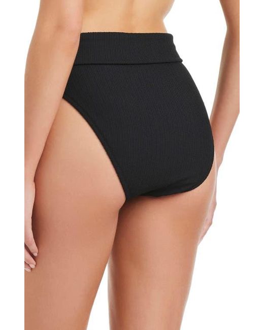 Sanctuary Black Rib High Waist Bikini Bottoms