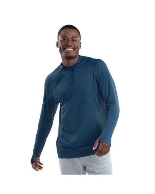 BloqUV Blue Long Sleeve Uv Protection Hoodie Shirt for men