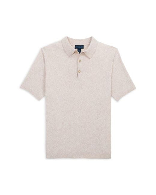 Scott Barber White Solid Bouclé Polo for men