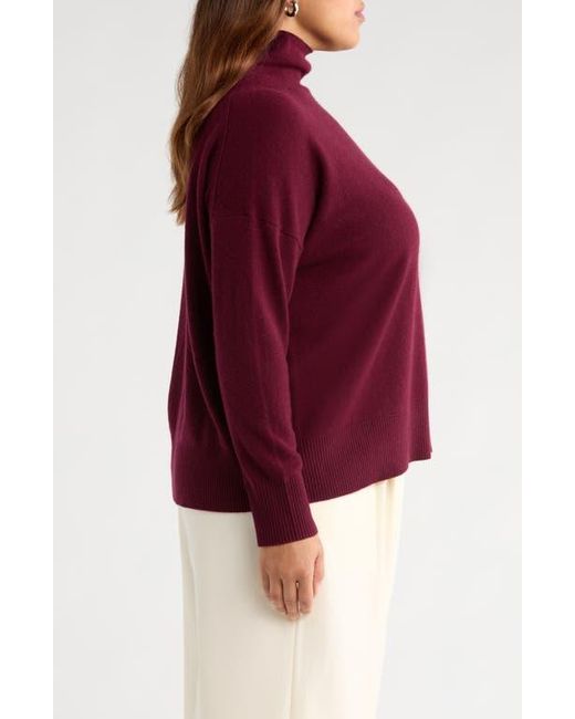 Nordstrom Red Oversize Cashmere Turtleneck Sweater