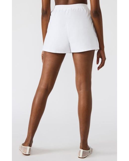 Steve Madden White Malena Easy Pull-On Cotton Blend Shorts