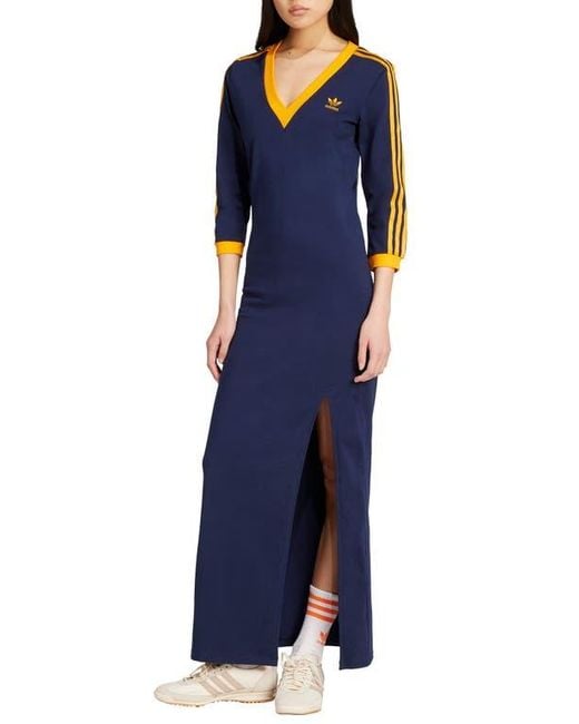 adidas maxi dress Colorfly Lilac fit design hugs your body adidas Adicolor Classics 3-Stripes Maxi