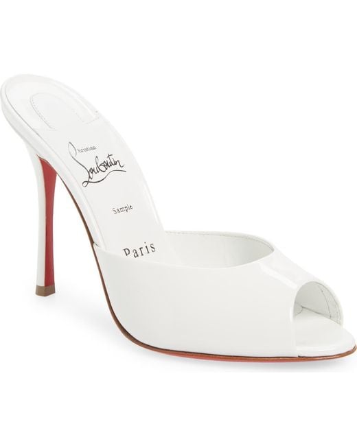 Christian Louboutin White Me Dolly Peep Toe Slide Sandal